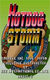 Title screen of Hotdog Storm on the Arcade.