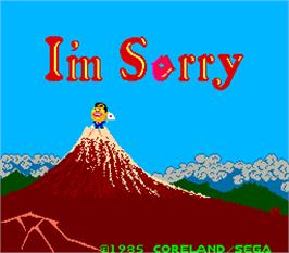 Title screen of I'm Sorry on the Arcade.