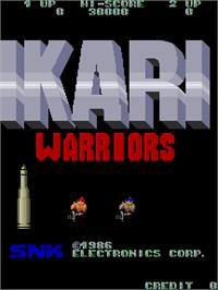 Title screen of Ikari Warriors on the Arcade.