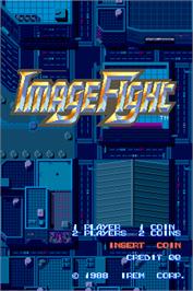 Title screen of Image Fight on the Arcade.