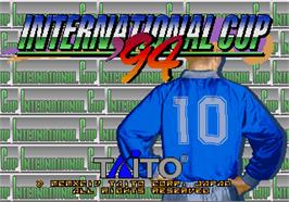 Title screen of International Cup '94 on the Arcade.