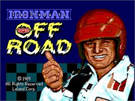 Title screen of Ironman Ivan Stewart's Super Off-Road on the Arcade.