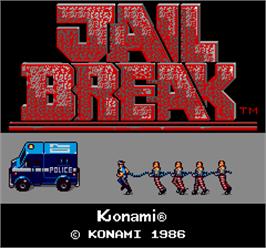 Title screen of Jail Break on the Arcade.
