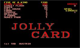 Title screen of Jolly Card on the Arcade.