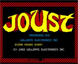 Title screen of Joust on the Arcade.