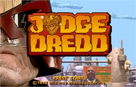 Title screen of Judge Dredd on the Arcade.