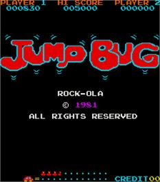 Title screen of Jump Bug on the Arcade.
