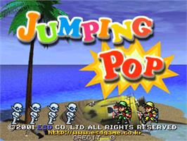 Title screen of Jumping Pop on the Arcade.