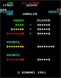 Title screen of Jungler on the Arcade.