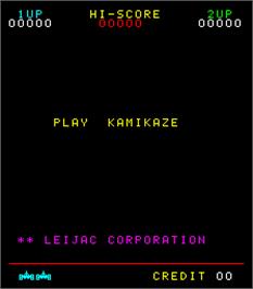 Title screen of Kamikaze on the Arcade.