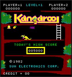 Title screen of Kangaroo on the Arcade.