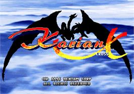 Title screen of Karian Cross on the Arcade.