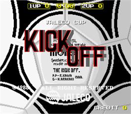 Title screen of Kick Off on the Arcade.