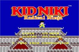 Title screen of Kid Niki - Radical Ninja on the Arcade.