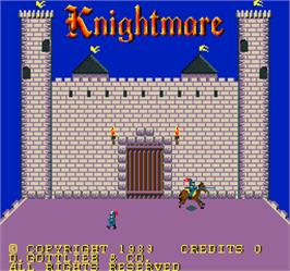 Title screen of Knightmare on the Arcade.