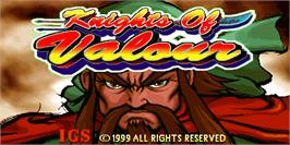Title screen of Knights of Valour / Sangoku Senki on the Arcade.