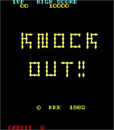 Title screen of Knock Out!! on the Arcade.