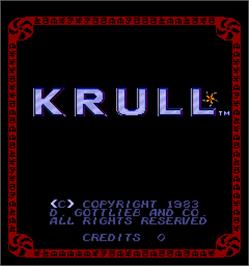Title screen of Krull on the Arcade.