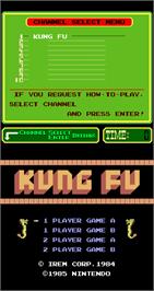 Title screen of Kung Fu on the Arcade.