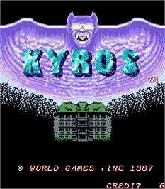 Title screen of Kyros on the Arcade.