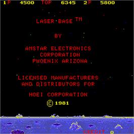 Title screen of Laser Base on the Arcade.