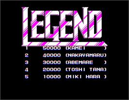 Title screen of Legend on the Arcade.