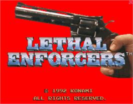 Title screen of Lethal Enforcers on the Arcade.