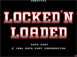 Title screen of Locked 'n Loaded on the Arcade.
