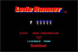 Title screen of Lode Runner on the Arcade.