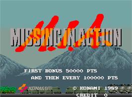 Title screen of M.I.A. - Missing in Action on the Arcade.