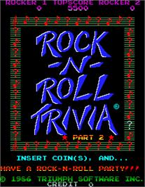 Title screen of MTV Rock-N-Roll Trivia on the Arcade.