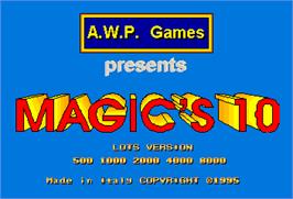 Title screen of Magic's 10 on the Arcade.