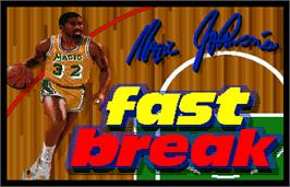 Title screen of Magic Johnson's Fast Break on the Arcade.