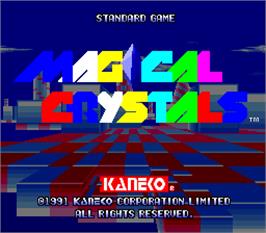 Title screen of Magical Crystals on the Arcade.
