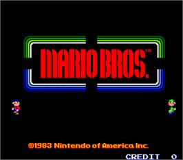 Title screen of Mario Bros. on the Arcade.