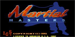 Title screen of Martial Masters on the Arcade.
