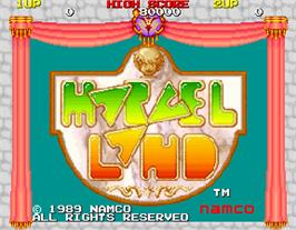 Title screen of Marvel Land on the Arcade.