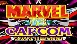 Title screen of Marvel Vs. Capcom: Clash of Super Heroes on the Arcade.