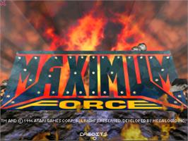 Title screen of Maximum Force on the Arcade.