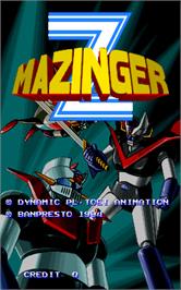Title screen of Mazinger Z on the Arcade.