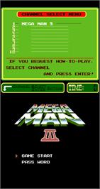 Title screen of Mega Man III on the Arcade.