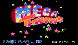 Title screen of Mega Twins on the Arcade.