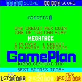 Title screen of Megatack on the Arcade.