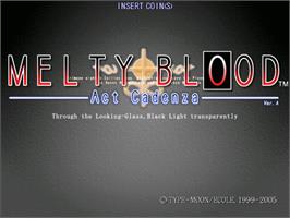Title screen of Melty Blood Act Cadenza on the Arcade.