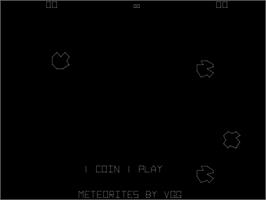 Title screen of Meteorites on the Arcade.