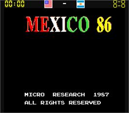 Title screen of Mexico 86 on the Arcade.