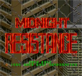 Title screen of Midnight Resistance on the Arcade.
