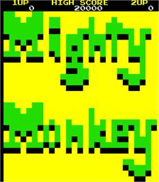 Title screen of Mighty Monkey on the Arcade.