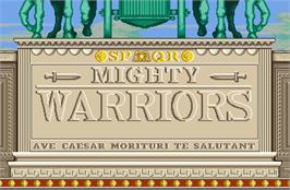 Title screen of Mighty Warriors on the Arcade.