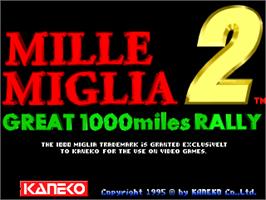Title screen of Mille Miglia 2: Great 1000 Miles Rally on the Arcade.